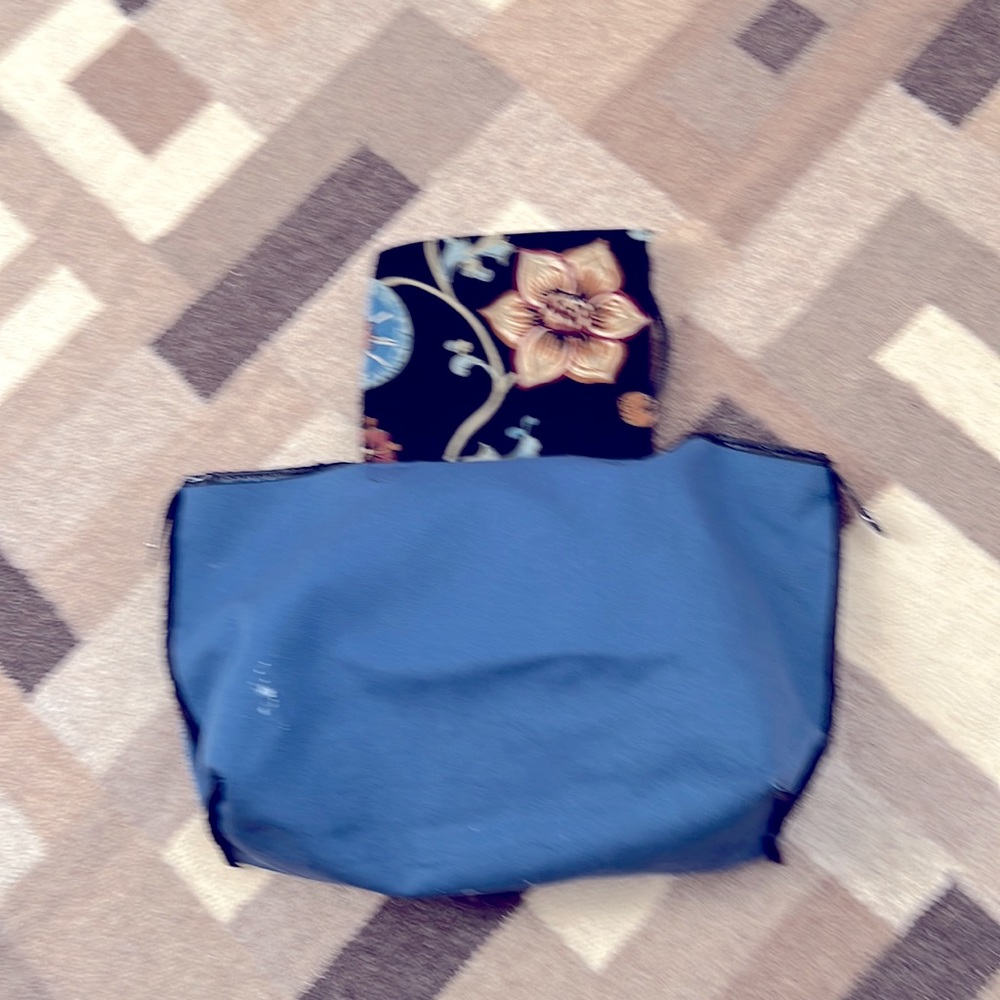 Longchamp Vintage Millefiori Velvet Blue Black Bag - Picture 6 of 10